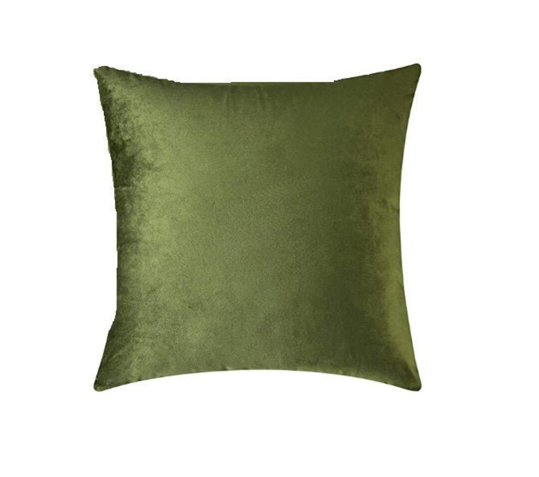 Moss Green Velvet Throw Pillow Cover, Moss Green Throw Pillows, Moss