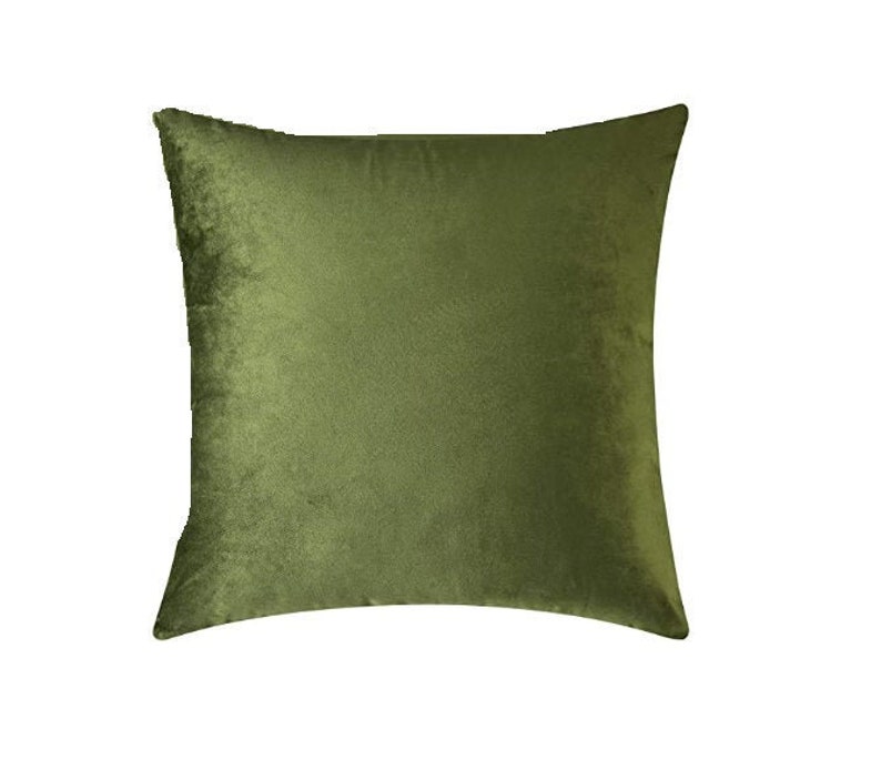 Moss Green Velvet Throw Pillow Cover Moss Green Throw Etsy