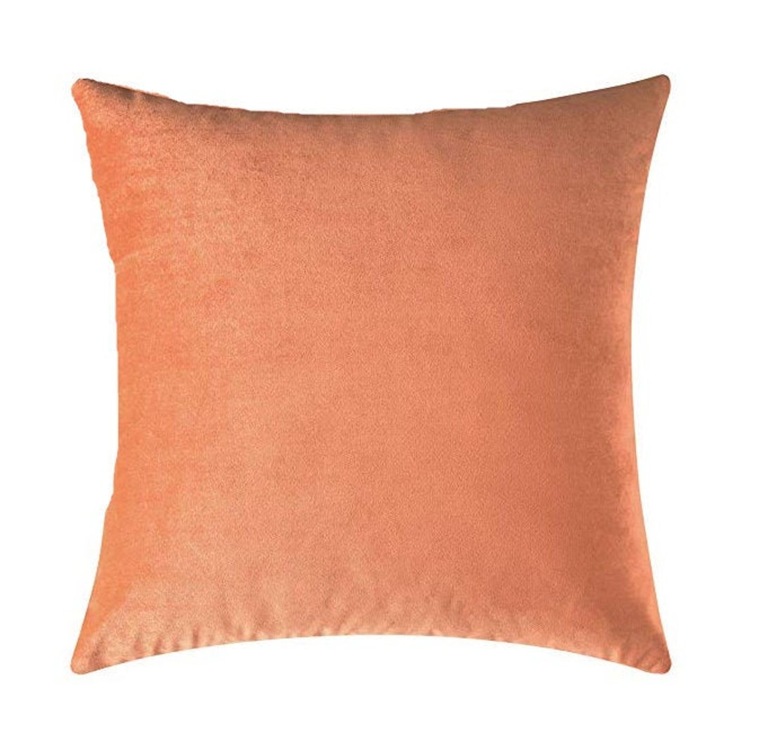 Coral Velvet Throw Pillow Cover, Coral Throw Pillows, Coral Pillow