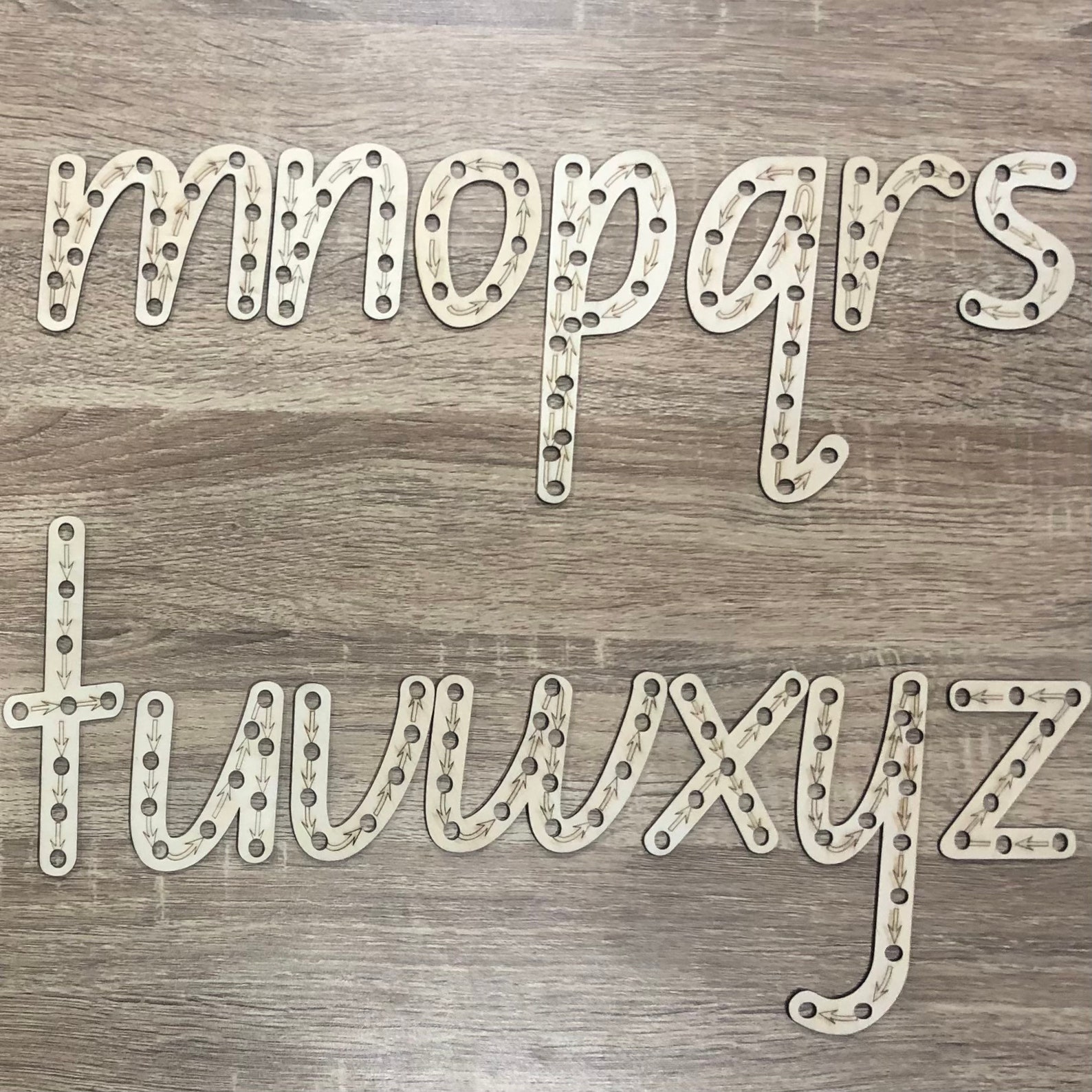 Wooden Alphabet Letters Threading Shapes Etsy Australia