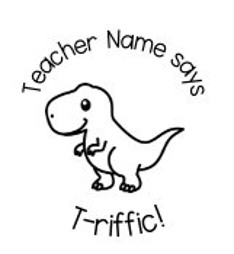 Personalised Dinosaur Teacher Merit Stamps image 2