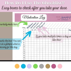 Printable Medication Checklist, Large Print Medication Tracker ...
