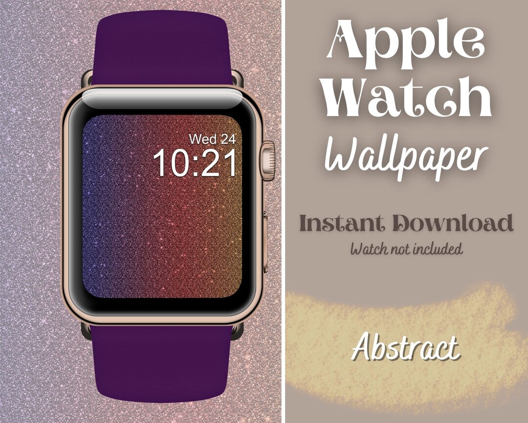 Rainbow Glitter Apple Watch Wallpaper, Modern Instant Download Smart