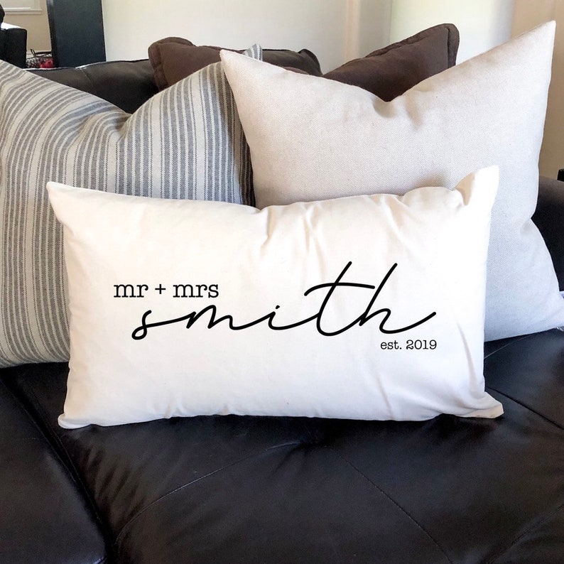 Mr and Mrs Pillow Personalized Wedding Gift 16x26 Pillow Etsy