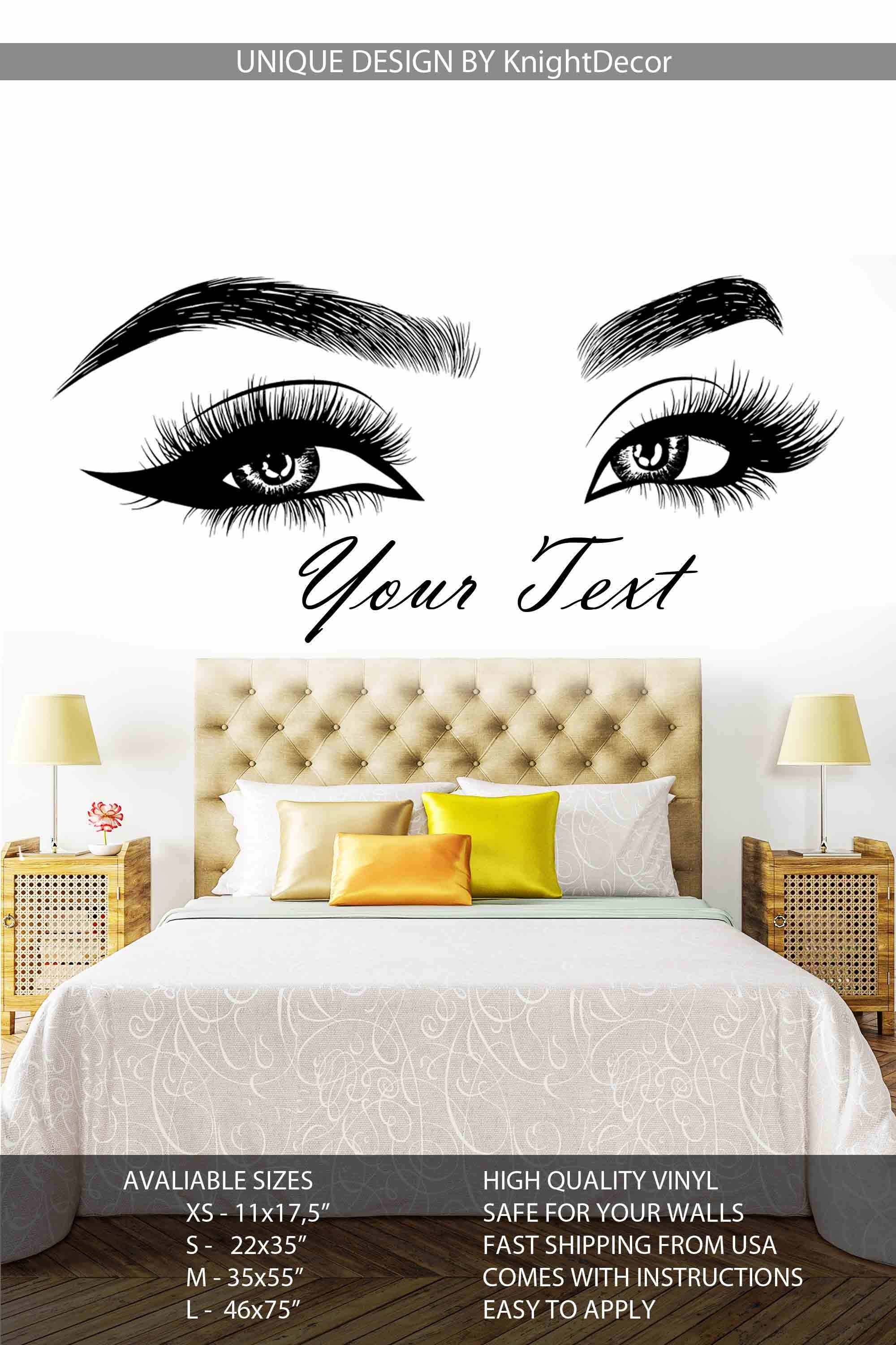 Eyelashes Wall Decal Lashes Brows Beautiful Girl Beauty Etsy