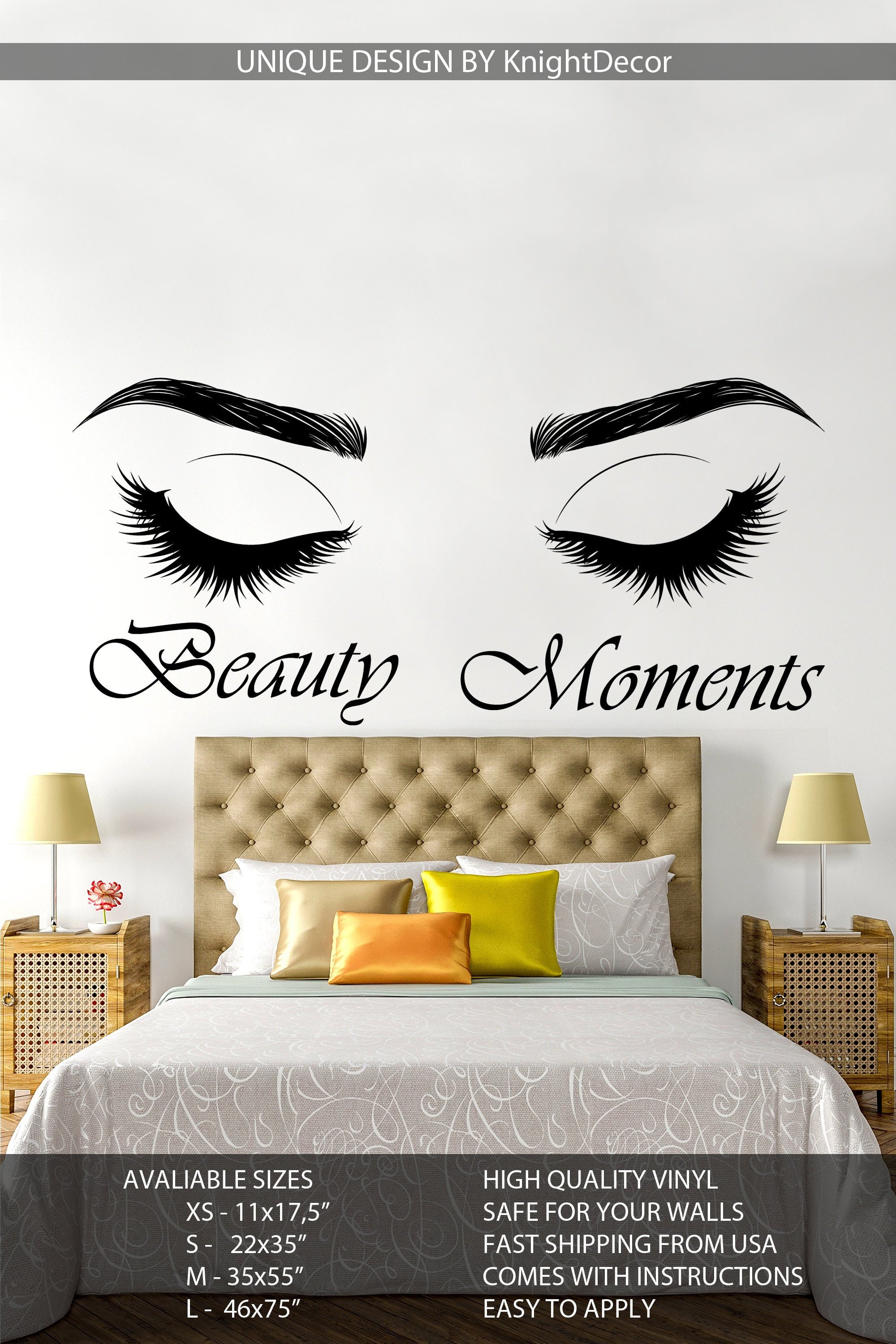 Eyelashes wall decal Lashes Brows Beauty Salon Etsy