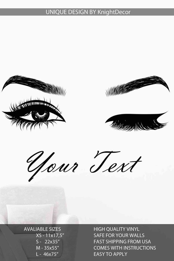 Eyelashes Wall Decal Lashes Brows Beautiful Girl Beauty Etsy