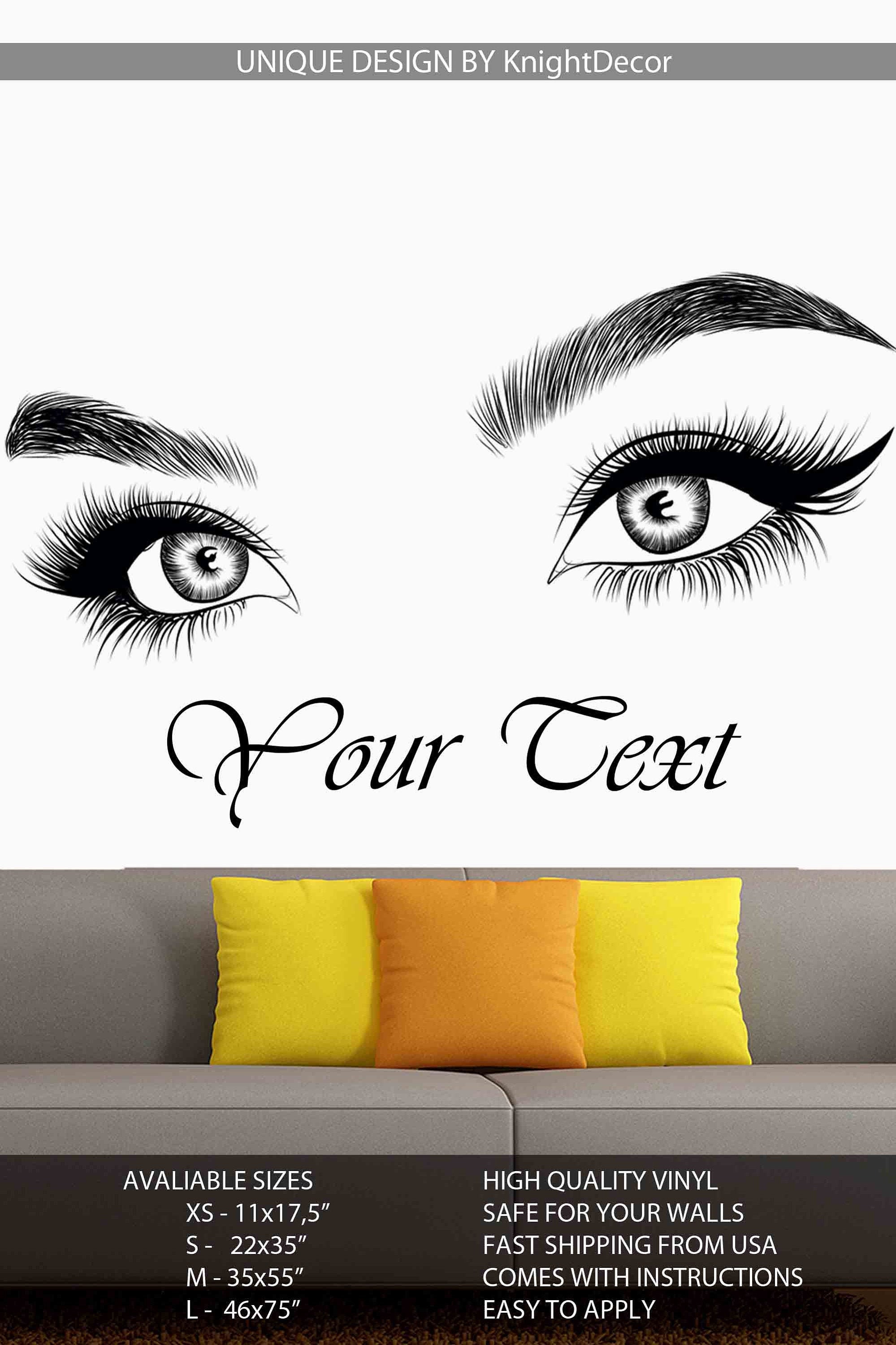 Eyelashes Wall Decal Lashes Wall Decor Brows Beauty Salon Etsy