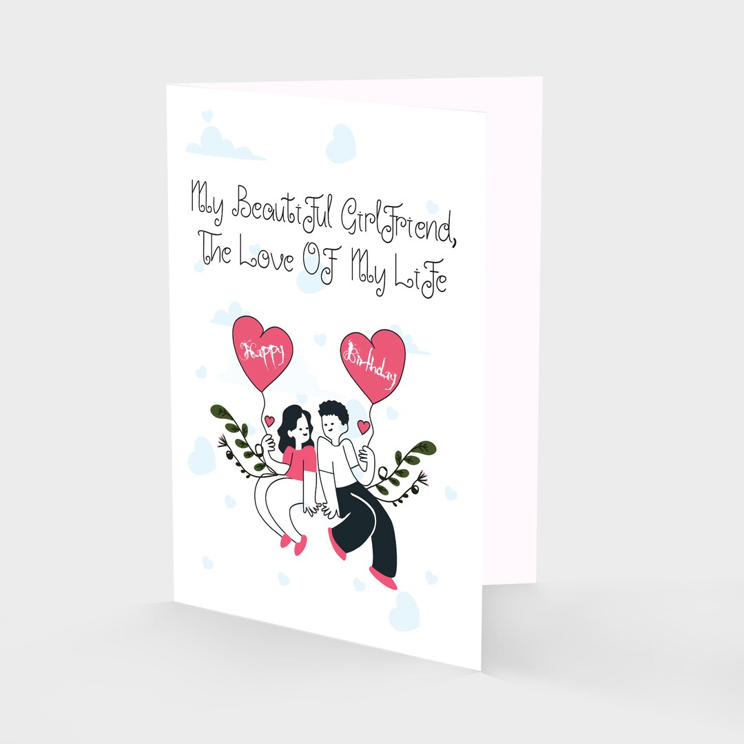 Printable Birthday Card for Girlfriend, Birthday Card for Her, Birthday ...