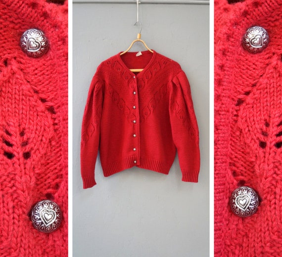 Vintage 90s Dirndl Cardigan Womens Wool Cardigan R