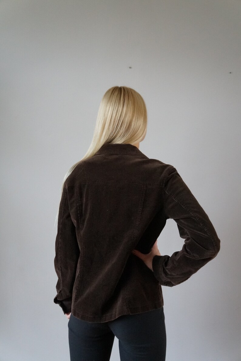 Vintage Corduroy Jacket Womens L Brown Corduroy Jacket 90s Womens Jacket Corduroy Jacket Dark Brown Corduroy Jacket L Womens Brown Jacket L