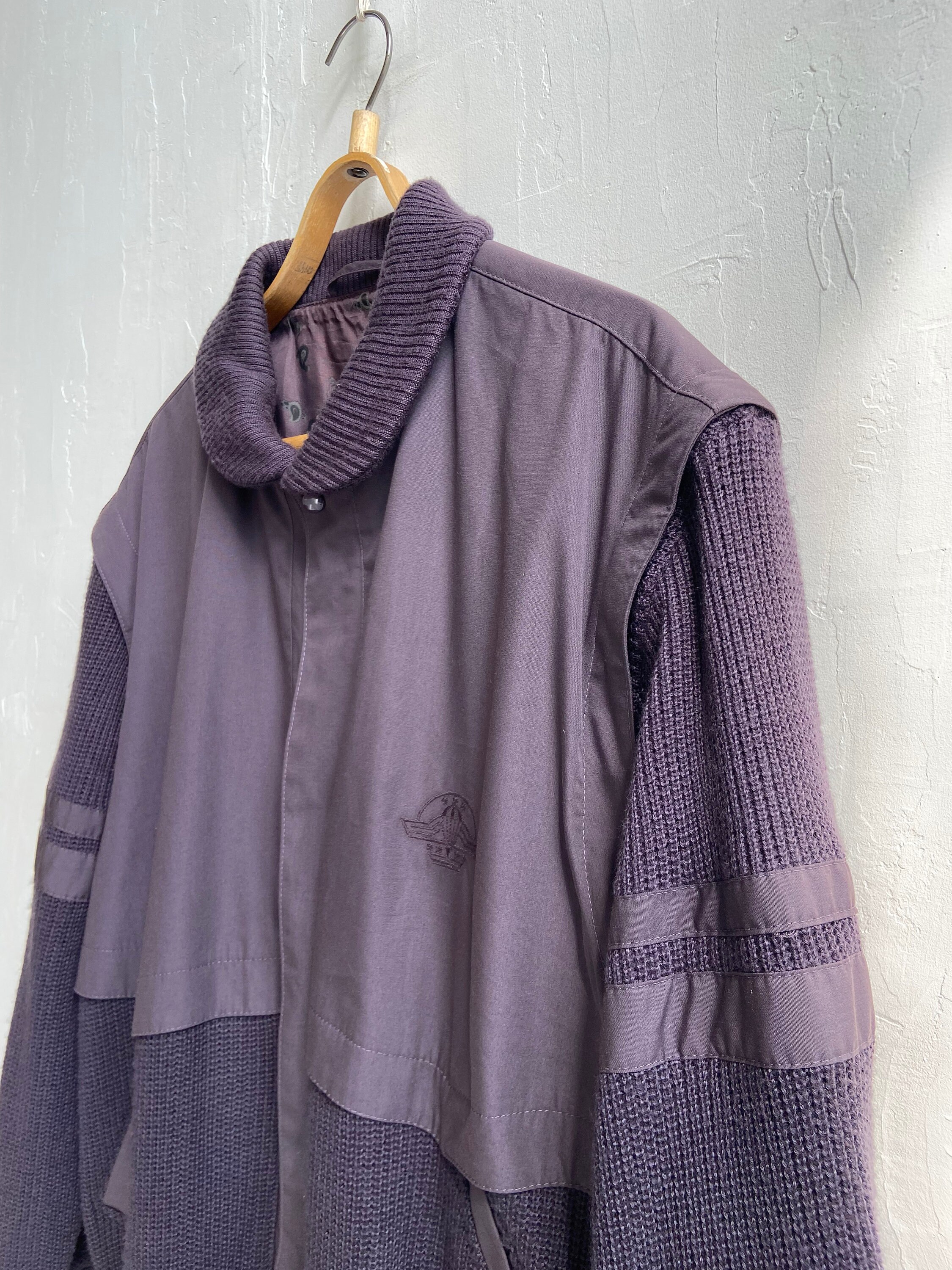 Vintage 90s Wool Knit Jacket Mens L-XL: Purple Bomber Vest - Etsy
