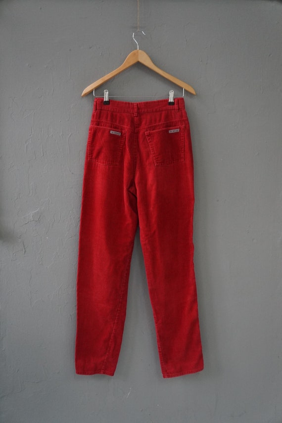 Vintage Corduroy Pants Red Corduroy Trousers W27 … - image 3