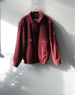 Vintage 90s Burgundy Wool Bomber Jacket - Jan Stuart - Men's L - Etsy