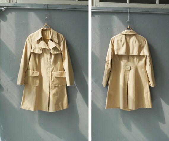 Vintage 90s Beige Trench Coat Womens Beige Coat M