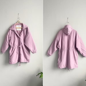 Vintage 90er Jahre Lila Skijacke Damen Pastell Skijacke Lila Parka Jacke Ski Parka L XL Lila Damen Parka Lila Winterjacke Large