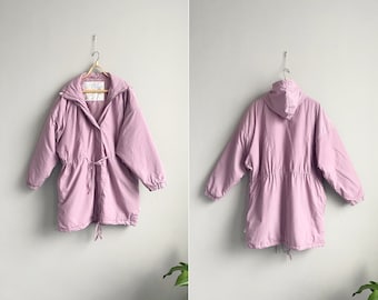 Vintage 90s Purple Ski Jacket Womens Pastel Ski Jacket Purple Parka Jacket Ski Parka L XL Purple Womens Parka Purple Winter Jacket Large
