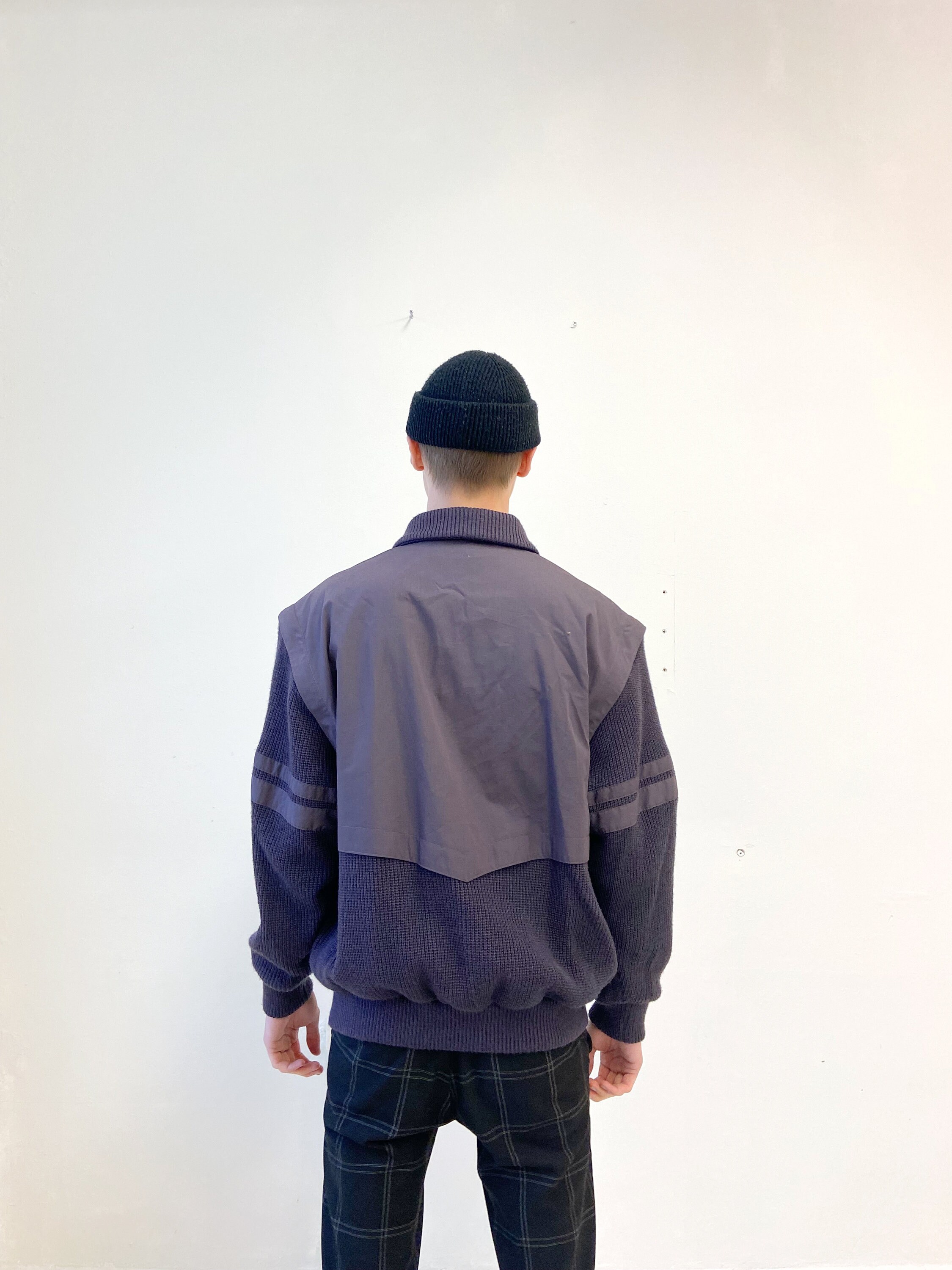 Vintage 90s Wool Knit Jacket Mens L-XL: Purple Bomber Vest - Etsy