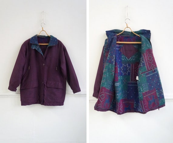 Vintage 90s Purple Coat Womens Purple Coat Womens