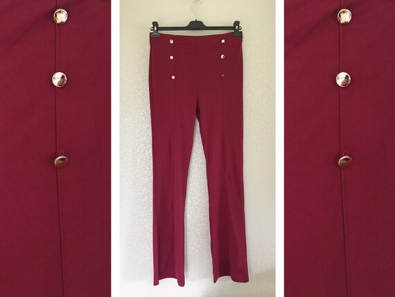 burgundy high waisted pants