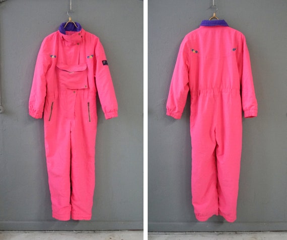Vintage 90s Ski Suit Women M One Piece Ski Suit Re