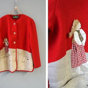 Vintage Wool Coat Womens Wool Jacket Austrian Wool Coat Giesswein Austrian Wool Coat Trachten Jacket Red Wool Coat Red Tyrol Jacket M