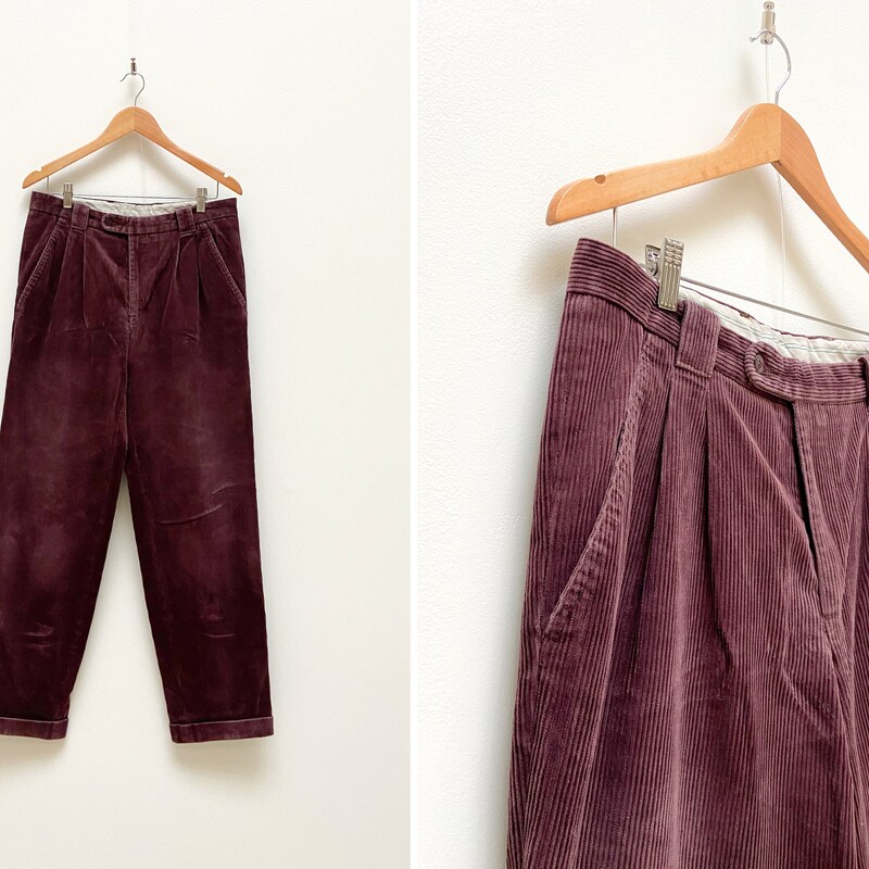 Burnt Orange Pleated County Corduroy Pants main image 0