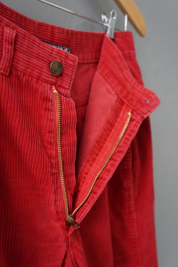 Vintage Corduroy Pants Red Corduroy Trousers W27 … - image 8