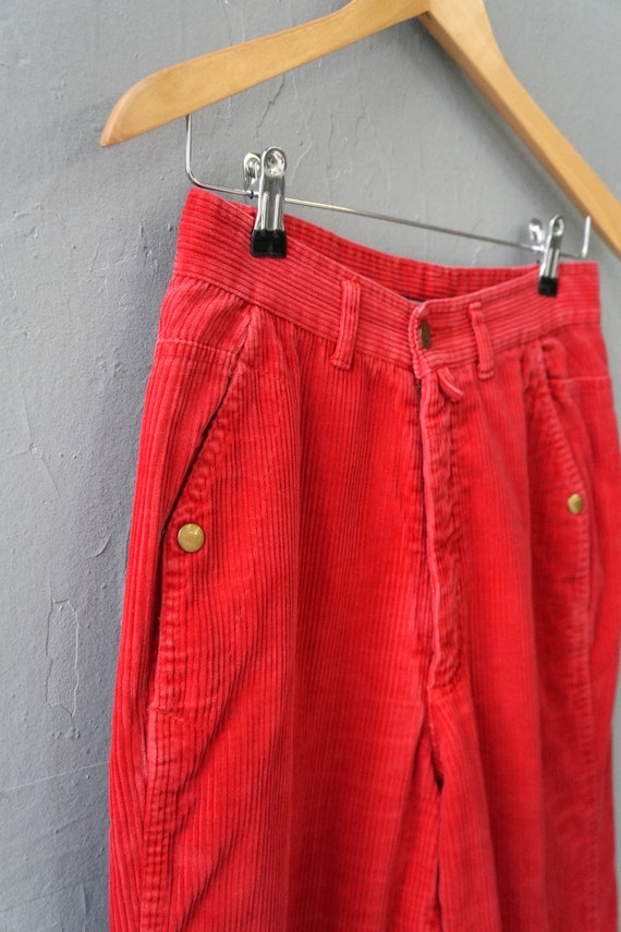 Vintage Corduroy Pants Red Corduroy Trousers W27 … - image 5