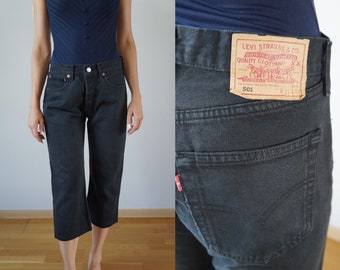 Vintage Black Levis 501 denim Pants 80s jaren ' 90 Levi Strauss rood tabblad denim Classic Black 501 jeans knop vliegen rechte been licht vervagen