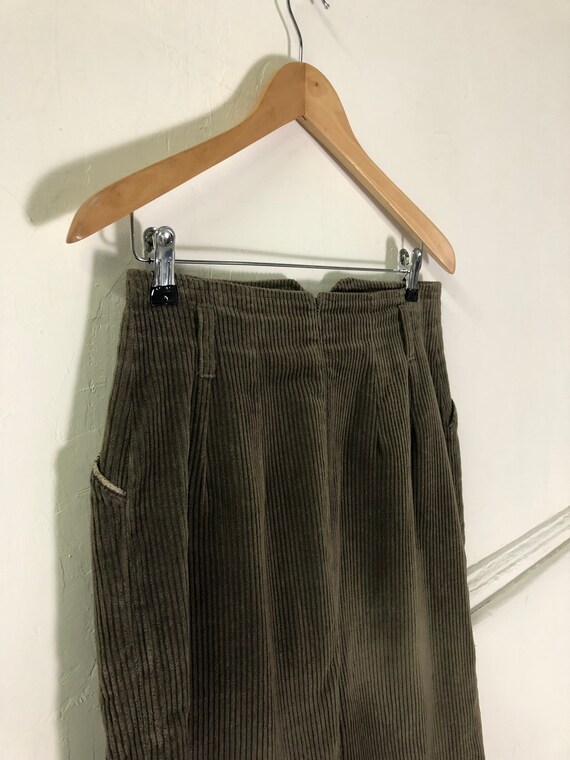 Vintage 90s Corduroy Skirt L 90s High Waisted Cor… - image 8