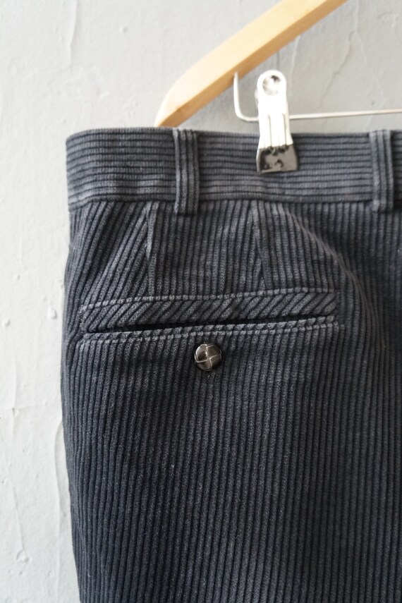 Vintage 90s Corduroy Pants Black Corduroy Trouser… - image 5