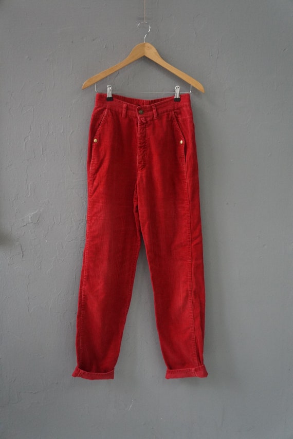 Vintage Corduroy Pants Red Corduroy Trousers W27 … - image 4