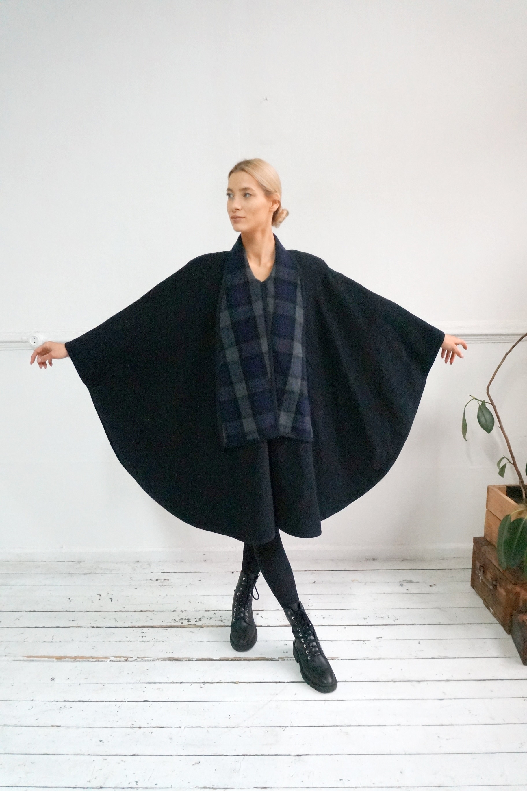 80s～ wool poncho coat 80s Wool Cape - Etsy