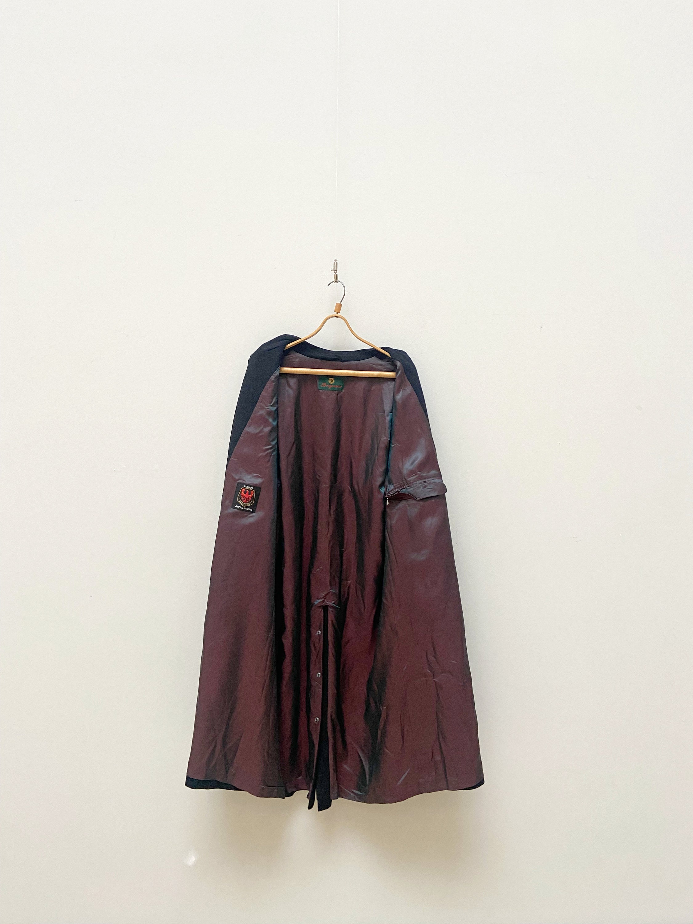 ジャケット・アウター [VINTAGE] 70s ALPEN LODEN loden coat Vintage 80s Charcoal Black Wool Swing Coat | Men's Long
