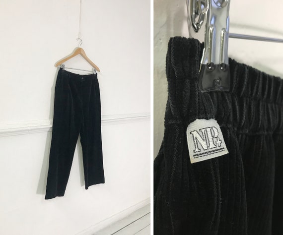 90s Baggy Corduroy Pants Elastic Pleated Trousers