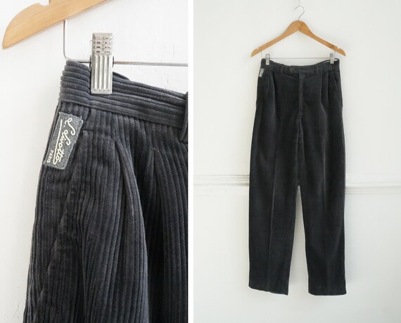Vintage 90s Corduroy Pants Gray Corduroy Trousers