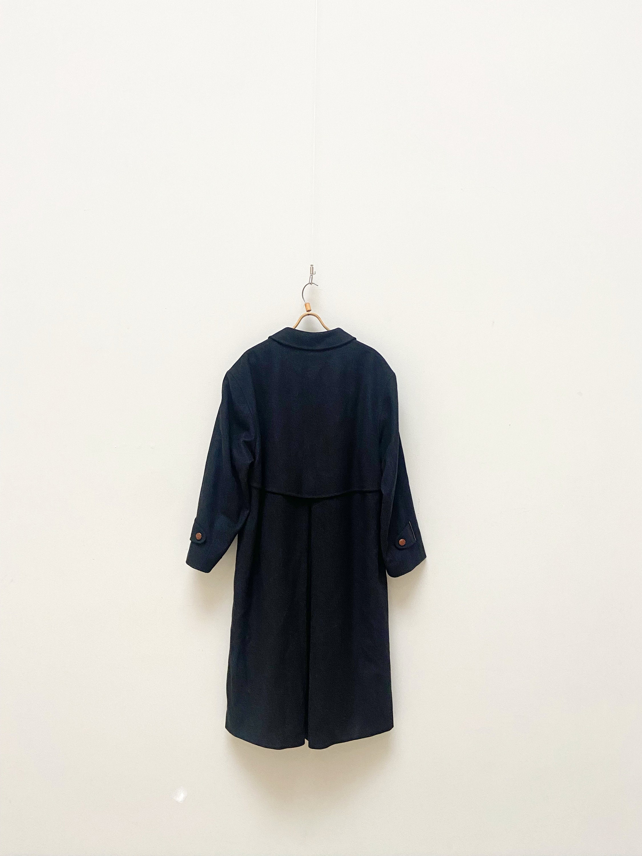 Vintage 90s Alpen Loden Coat Mens Dark Wool Coat Dark Gray