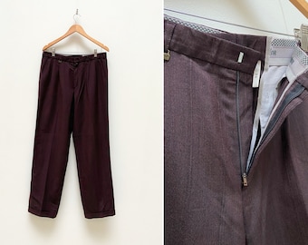Vintage 90s Striped Wool Pants W33 - Western Germany