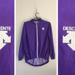 Vintage 90s Jacket Descente Sweater Descente Purple Activewear Track Top Zipped Up Sweater Men's Size S Womens Size M Sports Jacket S