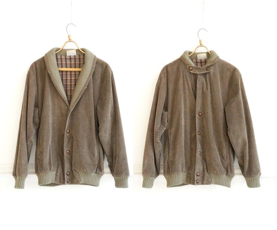 Vintage Corduroy Jacket Men Large Corduroy Bomber