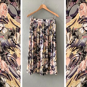 Vintage 90s Pastel Midi Skirt Boho Skirt M Bohemian Skirt Floral Circle Skirt Floral Skirt M Midi Skirt Colorful Circle Skirt Pleated Skirt