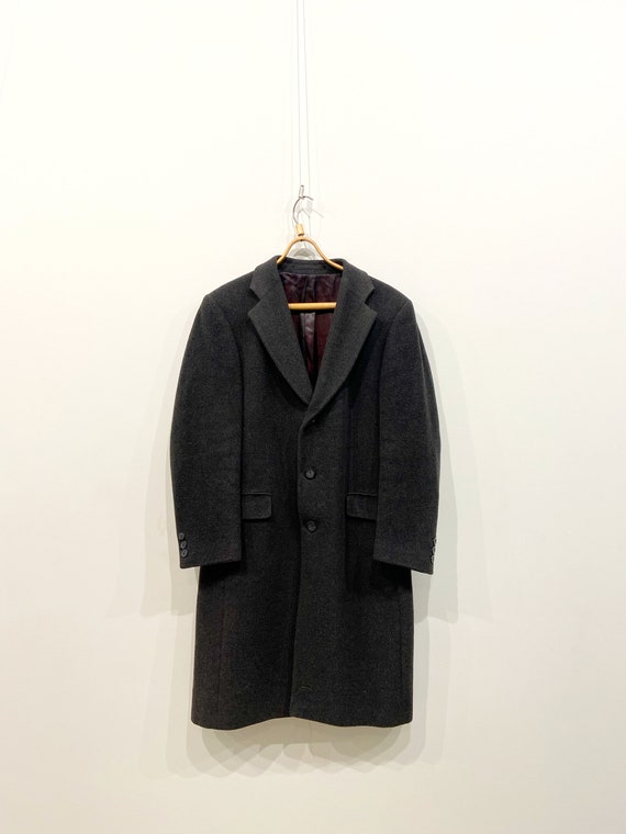 Vintage ORATOP Coat Dark Gray Wool Coat Mens Gray… - image 3