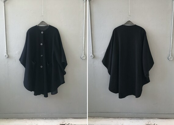 Cape Coat Women Vintage Wool Cape Coat 90s Cape Wo