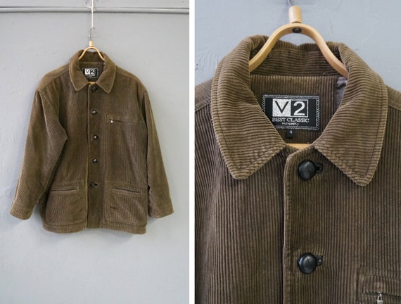 Vintage 90s Brown Corduroy Jacket Mens Corduroy Ja
