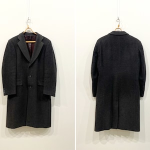 Vintage ORATOP Coat Dark Gray Wool Coat Mens Gray Coat L Mens Wool Coat Large Warm Winter Coat Mens Blazer Coat Winter Coat Oversize Coat L