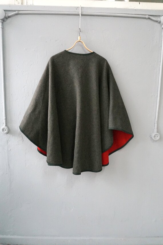 Vintage Cape Coat Women Wool Poncho Coat Green Wo… - image 6