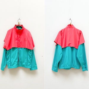 Vintage 90s Color block Windbreaker Jacket Mens Colorful Jacket Sports Windbreaker XL Color Block Jacket Sports Jacket 90s Sportswear XL