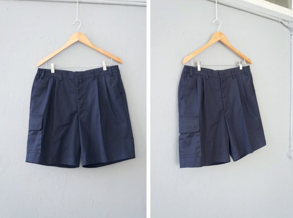 Vintage 90s Dark Blue Shorts Mens Blue Shorts W34