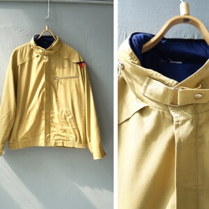Chaqueta bomber amarilla vintage de los años 90: cortavientos para hombre talla L-XL